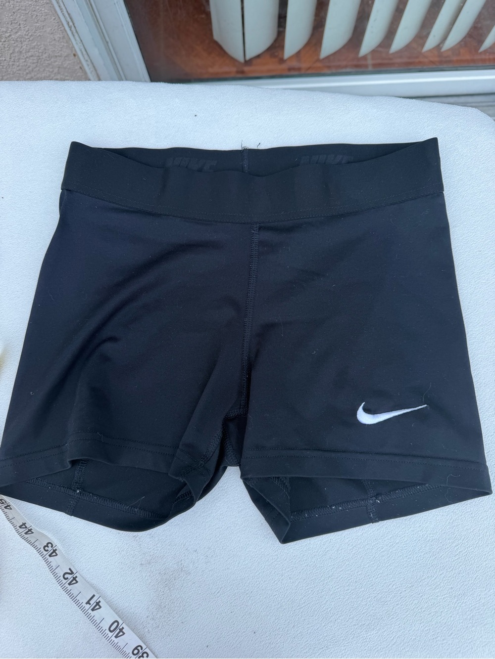 Nike Black Women's Training Bike Shorts with White Swoosh